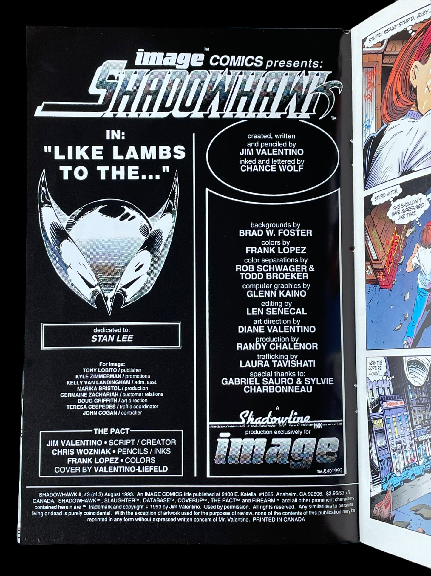 Shadowhawk II 3 of 3 Aug 1993 Image Comics Book