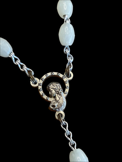 Glow in the Dark Rosary Prayer Bead Necklace Made in Italy