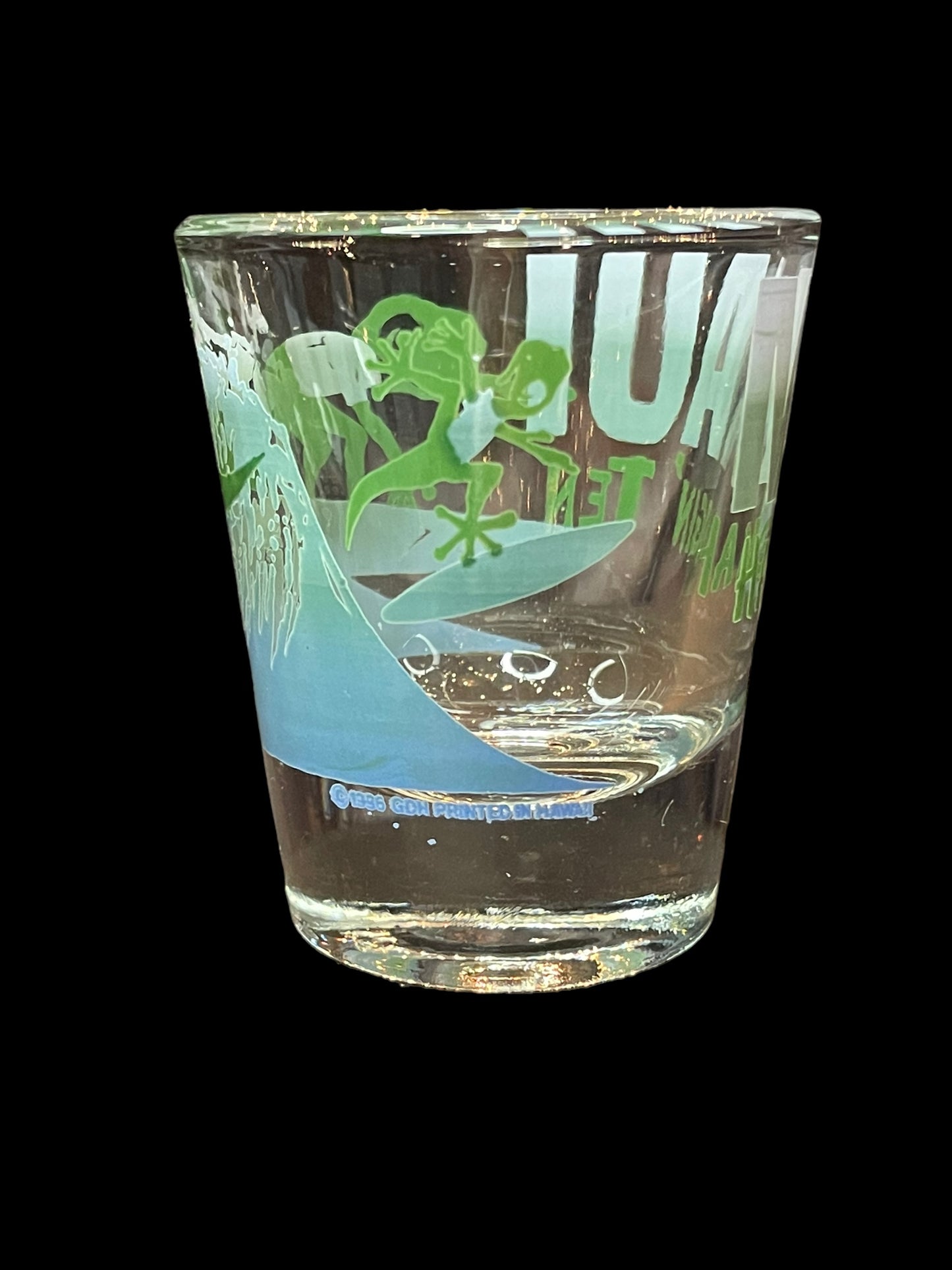 Maui Hangin' Ten Surfing Gecko Shot Glass