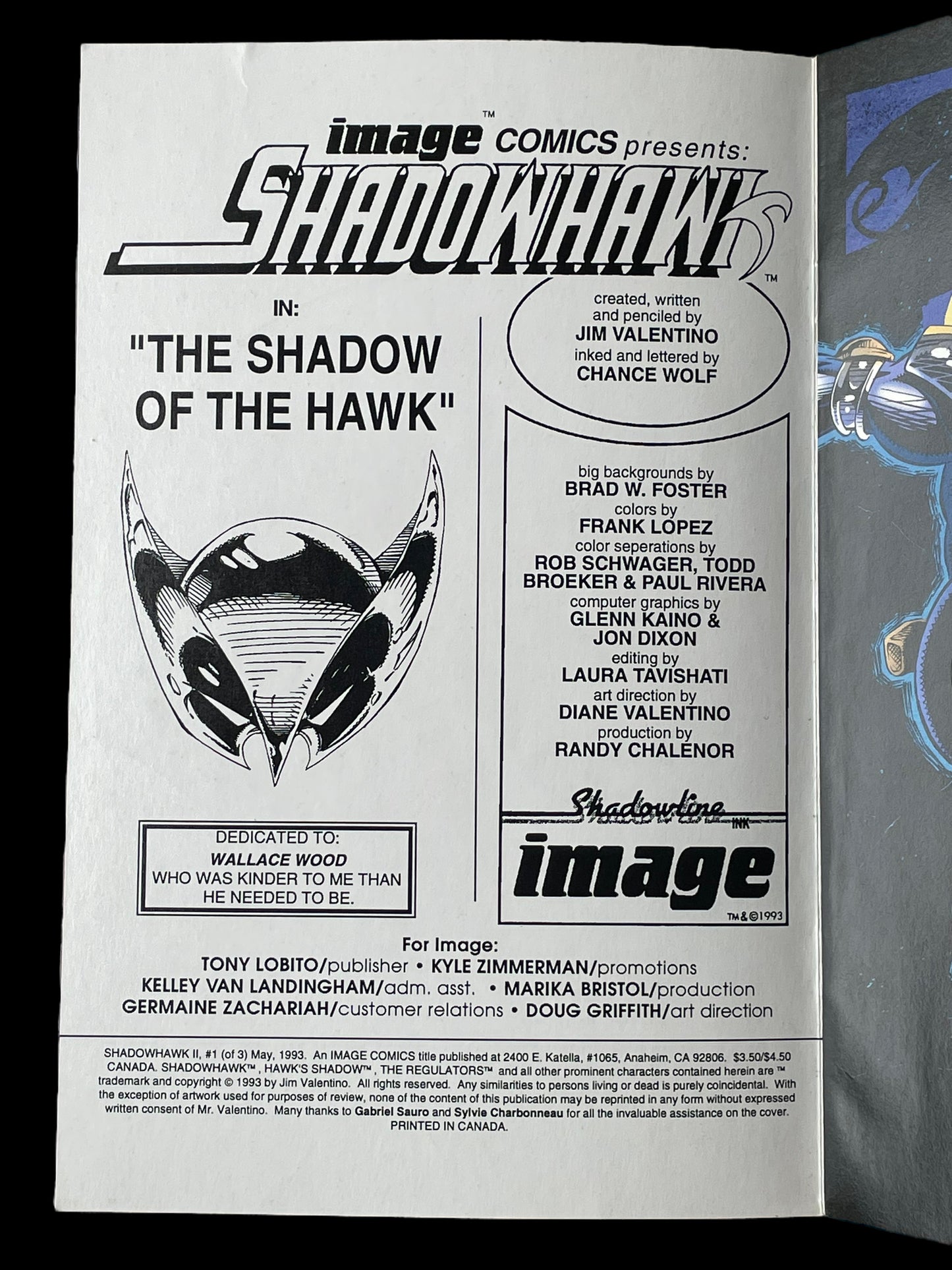 Shadowhawk II #1 May 1993 Image Comics Book