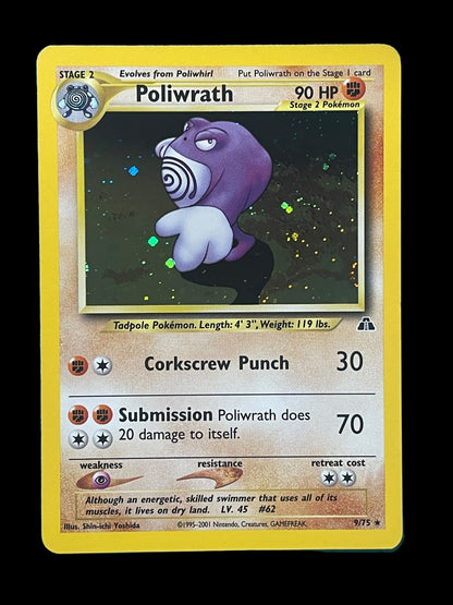 Poliwrath #9 Pokemon Neo Discovery Graded NM MINT+ 8.5