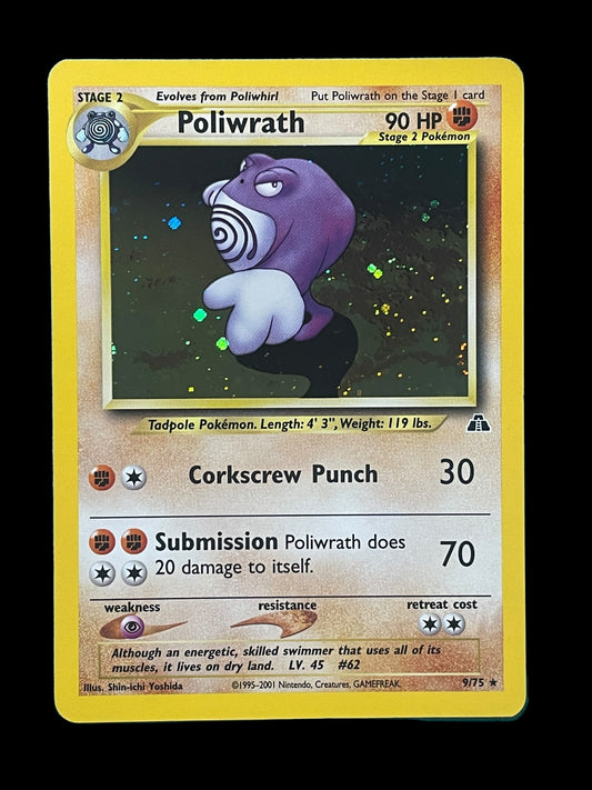 Poliwrath #9 Pokemon Neo Discovery Graded NM MINT+ 8.5