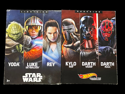 2018 Hot Wheels Star Wars Character Cars Lightside vs Darkside Set