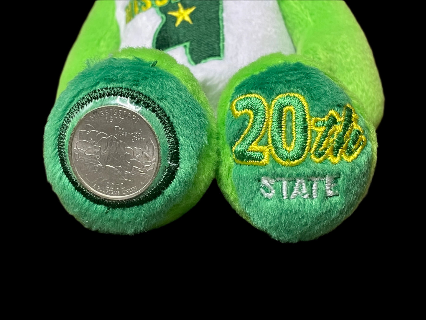 2002 Limited Treasures Mississippi State Quarter Coin Bean Bear Plush