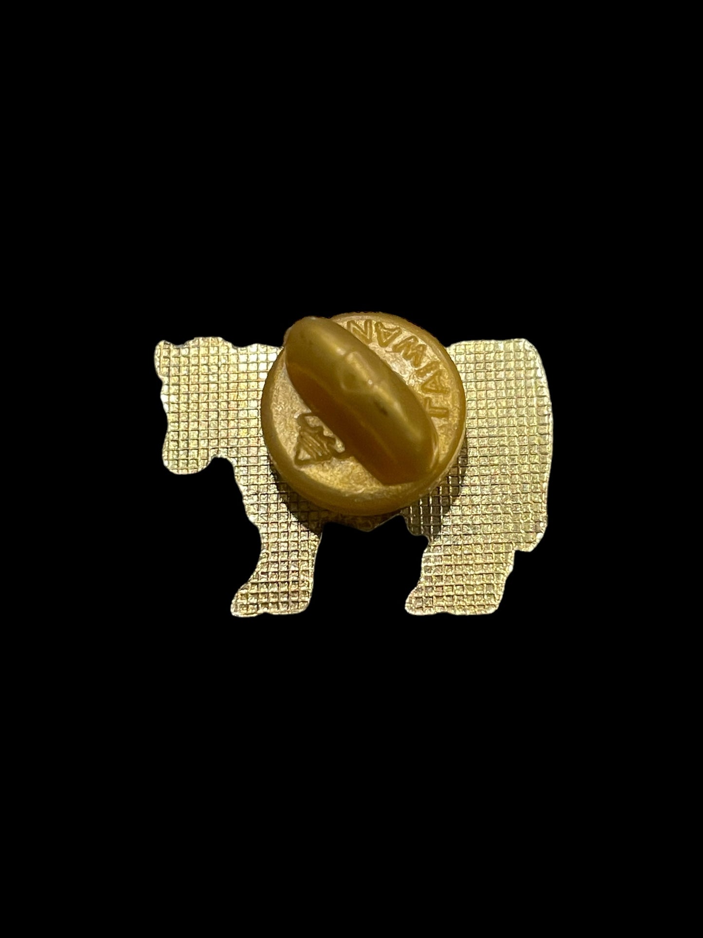 Classic Gold Tone Cow Enamel Brooch Pin