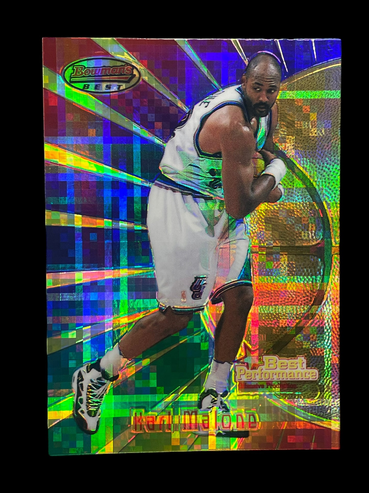 Karl Malone Atomic Refractor #97 1997 Bowman's Best Graded MINT+ 9.5