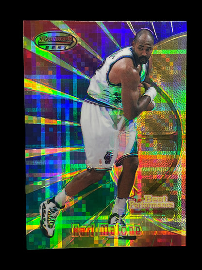 Karl Malone Atomic Refractor #97 1997 Bowman's Best Graded MINT+ 9.5