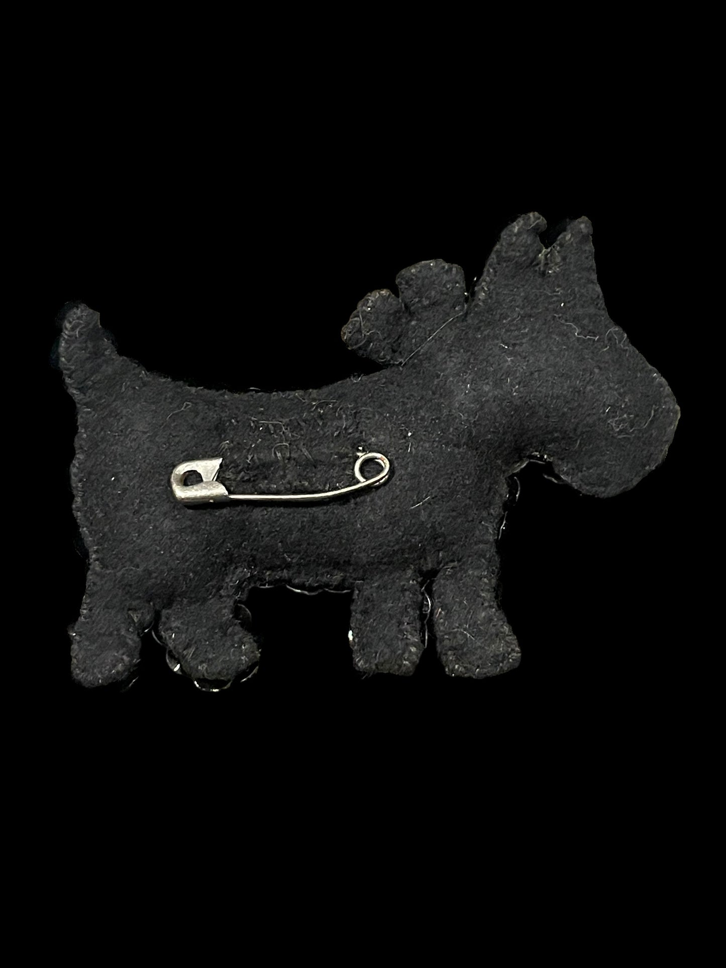 Black Scottish Terrier Dog Sequin Brooch Pin