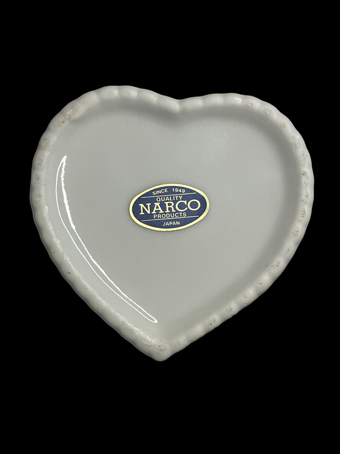 Narco Freemasonry Eastern Star Heart Shaped Porcelain Trinket Box Made in Japan