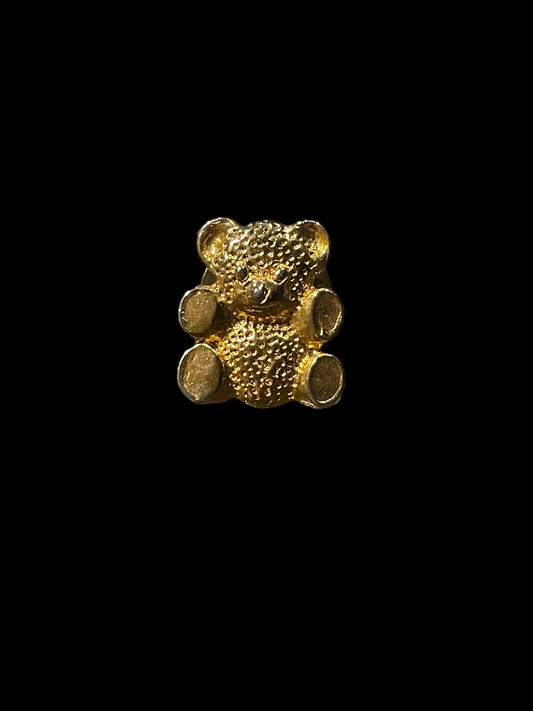 Vintage Gold Tone Teddy Bear Brooch Pin