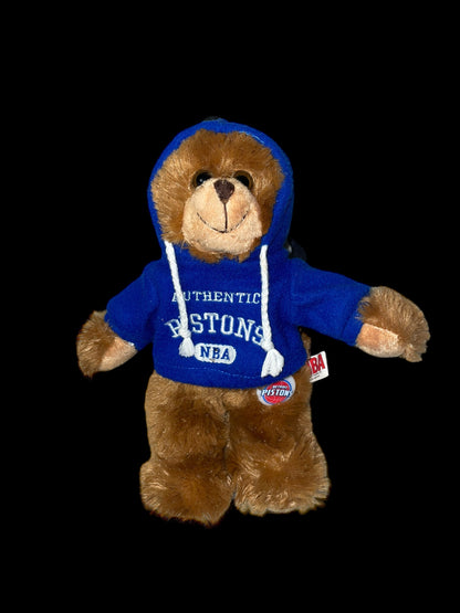 2006 NBA Detroit Pistons 8" Shaggy Teddy Bear Plush in Hoodie