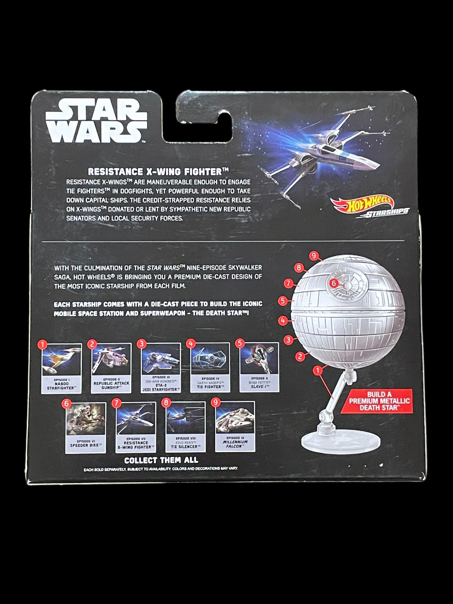 2018 Hot Wheels Star Wars Starships Commemorative Series Resistance X-Wing Fighter 7 of 9