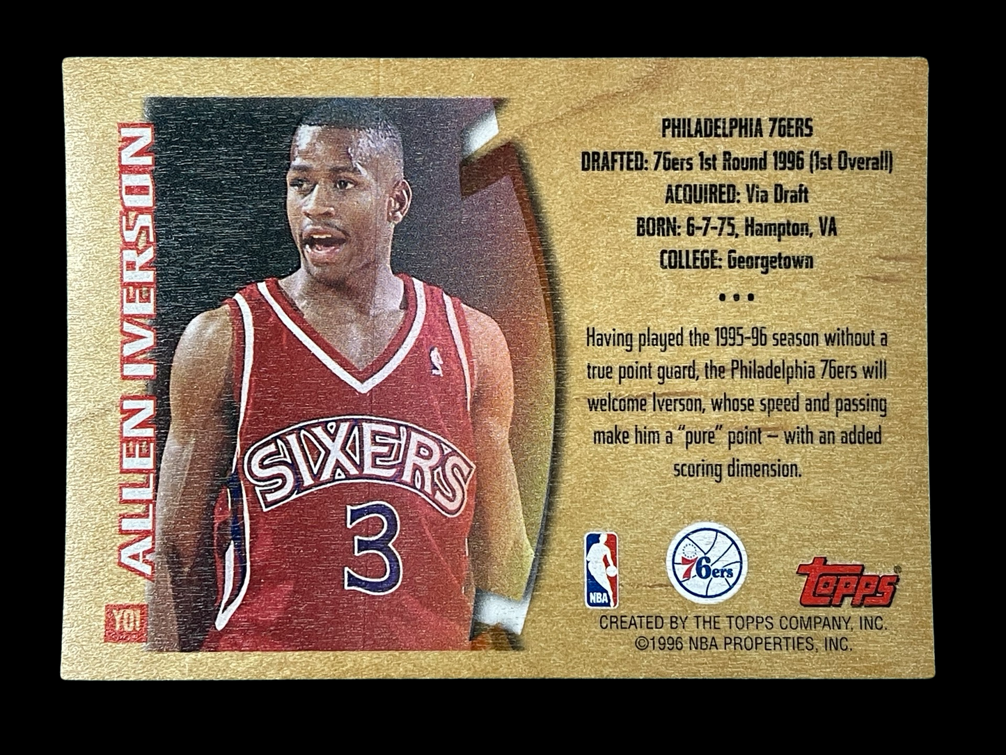 *TRADED* 1996 Topps Youthquake Allen Iverson #Y01 Graded NM MINT+ 8.5