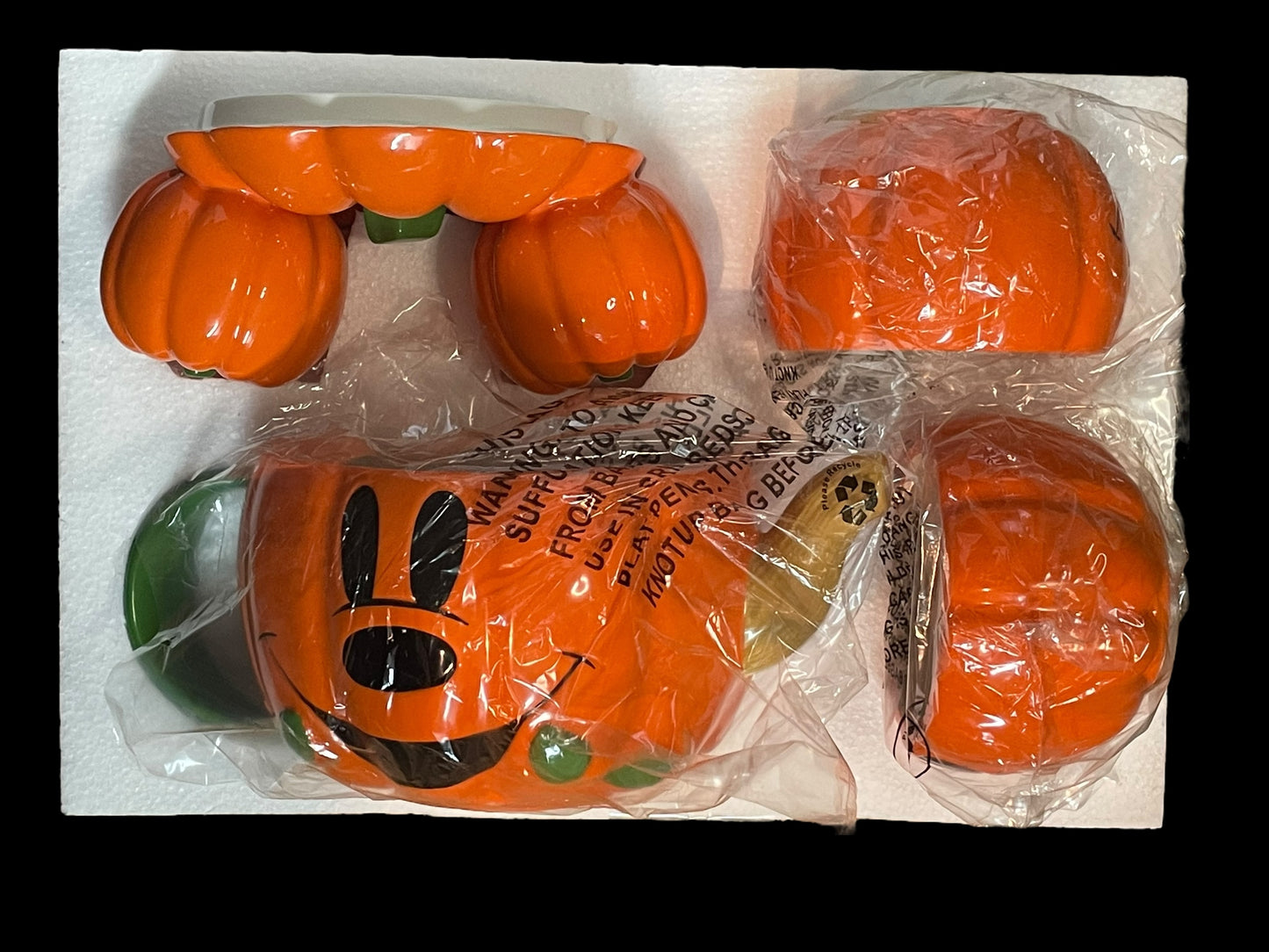 Disney Bioworld Sculpted Ceramic Mickey Pumpkin Tea Set