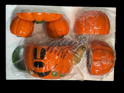 Disney Bioworld Sculpted Ceramic Mickey Pumpkin Tea Set