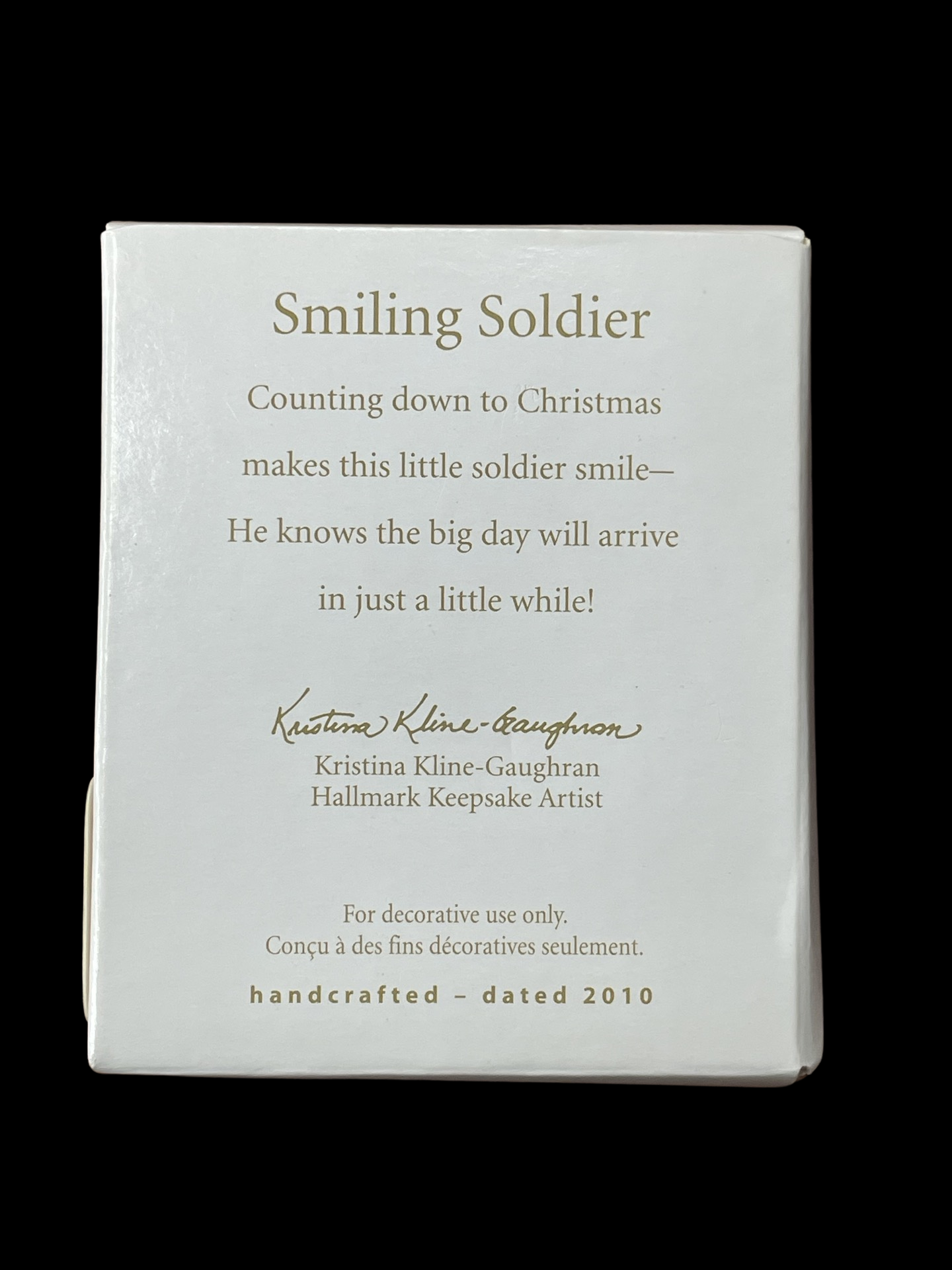 2010 Hallmark Keepsake Ornament Smiling Soldier, Miniature