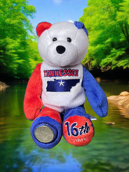 2002 Limited Treasures Tennessee State Quarter Coin Bean Bear Plush