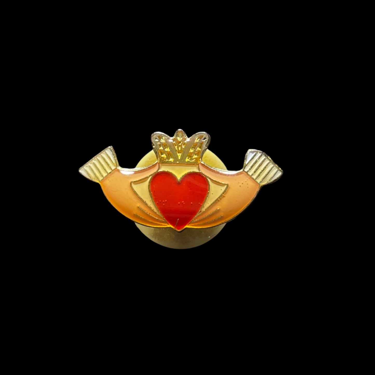 Claddagh Friendship, Loyalty and Love Enamel Brooch Pin Vintage