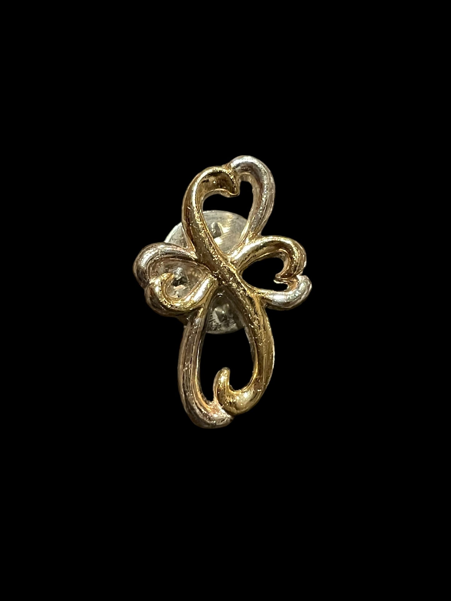 Vintage Two-Tone Shamrock Cross Brooch Pin Made In Taiwan