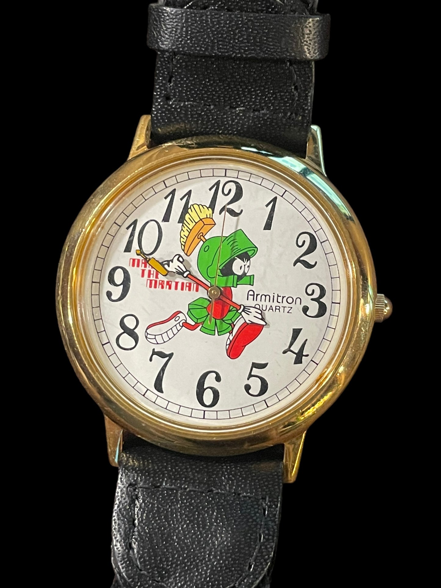 1994 Amitron Warner Bros Marvin the Martian 2200/159 Gold Tone Watch