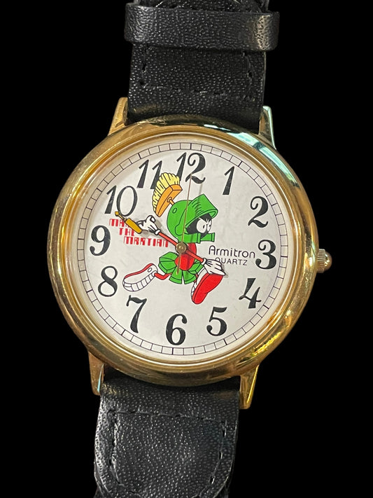 1994 Amitron Warner Bros Marvin the Martian 2200/159 Gold Tone Watch