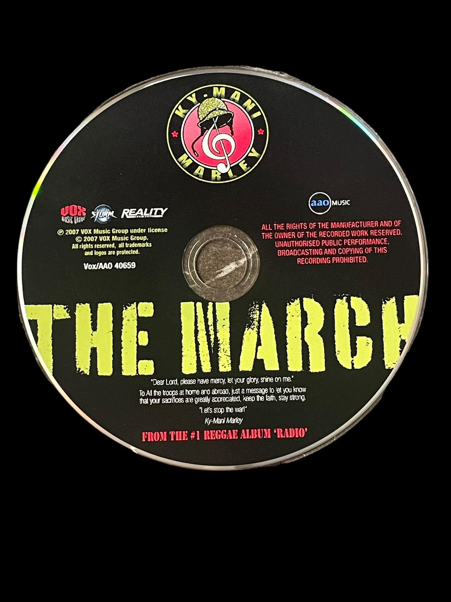 2007 Ky-Mani The March Single Promo Reggae Music CD Rare