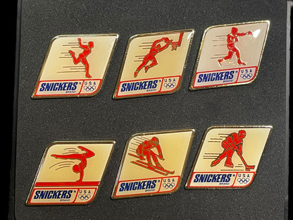 1992 Snickers Official Sponsor Winter Olympics Set of 6 Lapel Pins