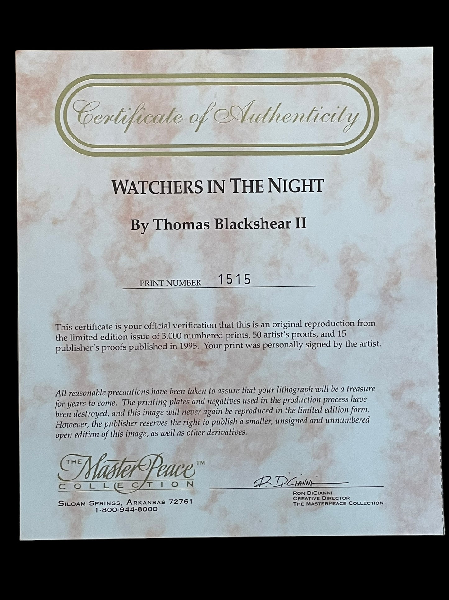 Watchers in the Night By Thomas Blackshear II Numbered and Signed Print w/ COA