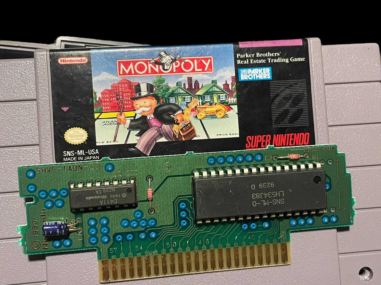 1992 Monopoly SNES Super Nintendo Entertainment System Cartridge Tested