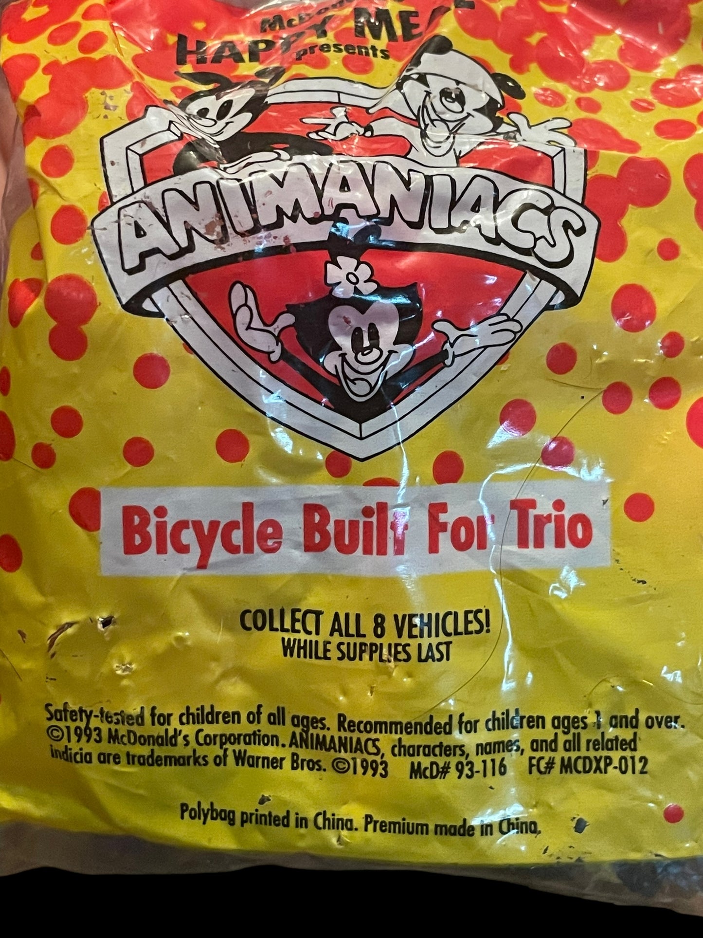 1993 Animaniac Bicycle Built for Trio McDonald's Happy Meal Toy