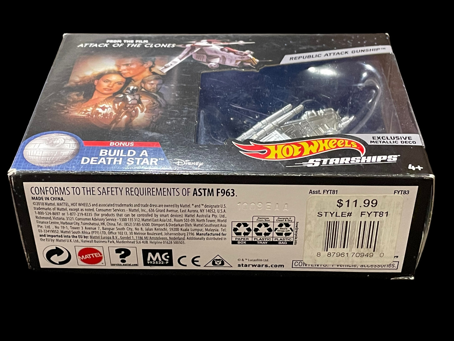 2018 Hot Wheels Star Wars Starships Commemorative Series Republic Attack Gunship 2 of 9