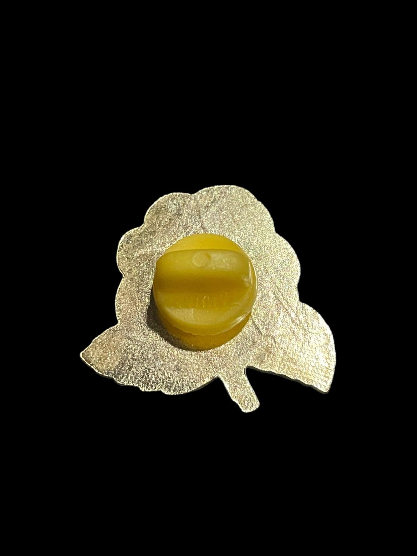 Vintage Sunny Yellow Rose with Gold Lining Enamel Brooch Pin