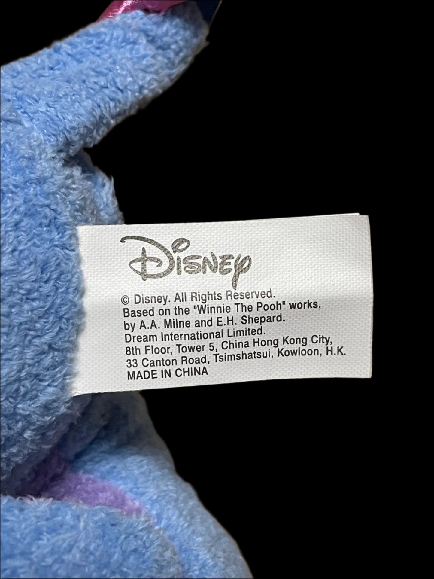 2005 10" Fisher Price Disney Winnie the Pooh Eeyore with Blanket and Ladybug Rattle Plush