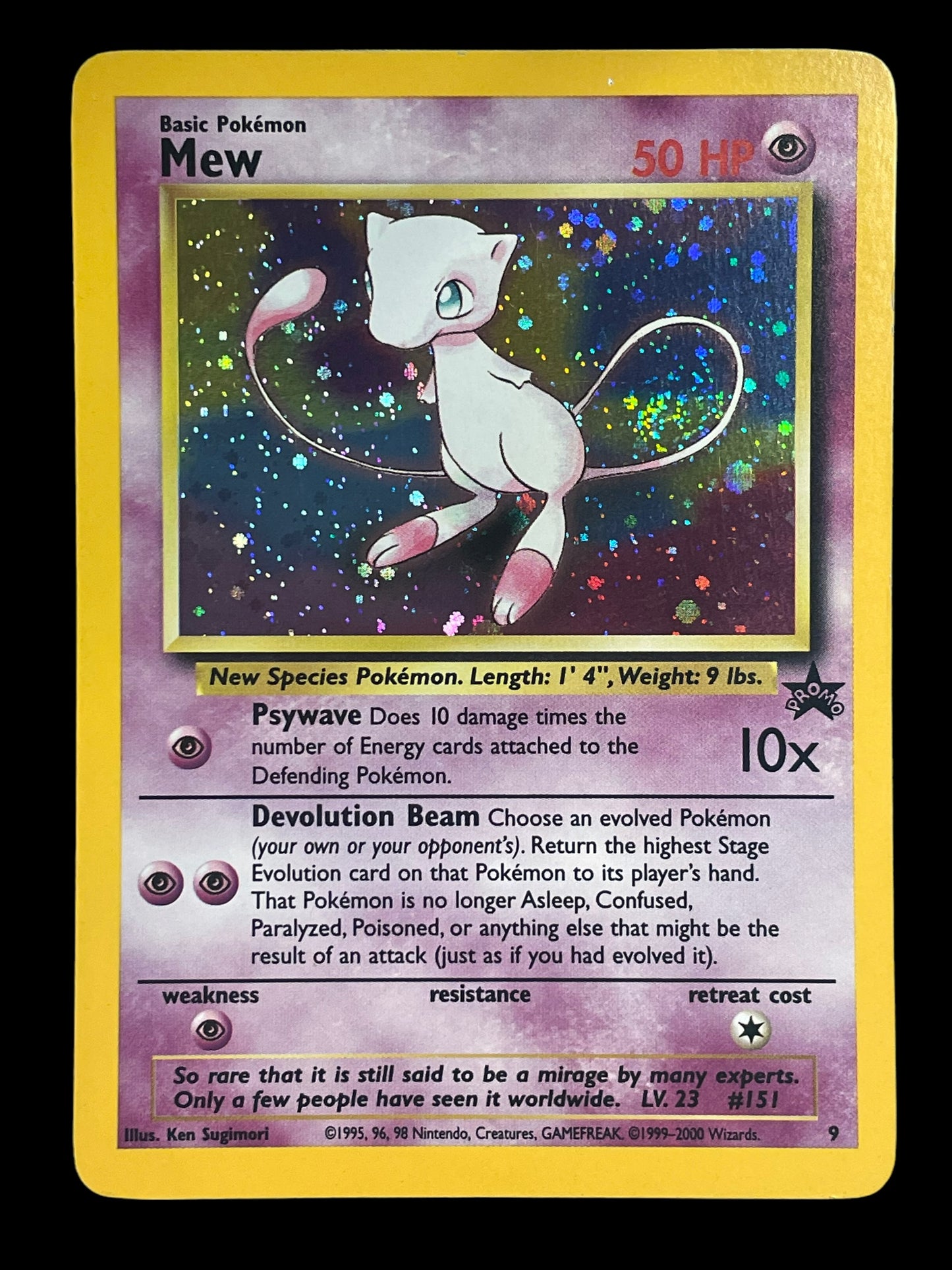 Mew #9 2000 Black Star Promo Set Swirl Graded EX NM+ 6.5