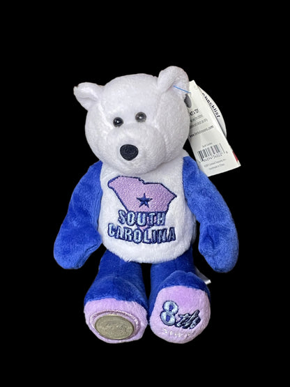 2000 Limited Treasures South Carolina State Quarter Coin Bean Bear Plush