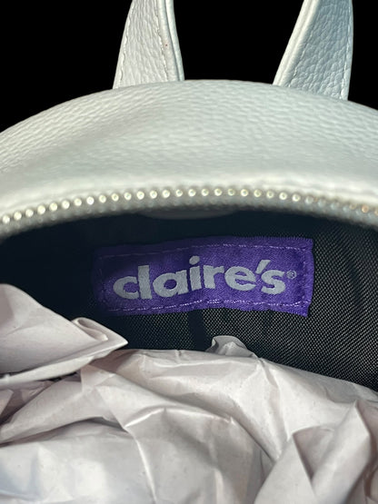 Claire's White Mini Backpack and Coin Purse with Rainbows