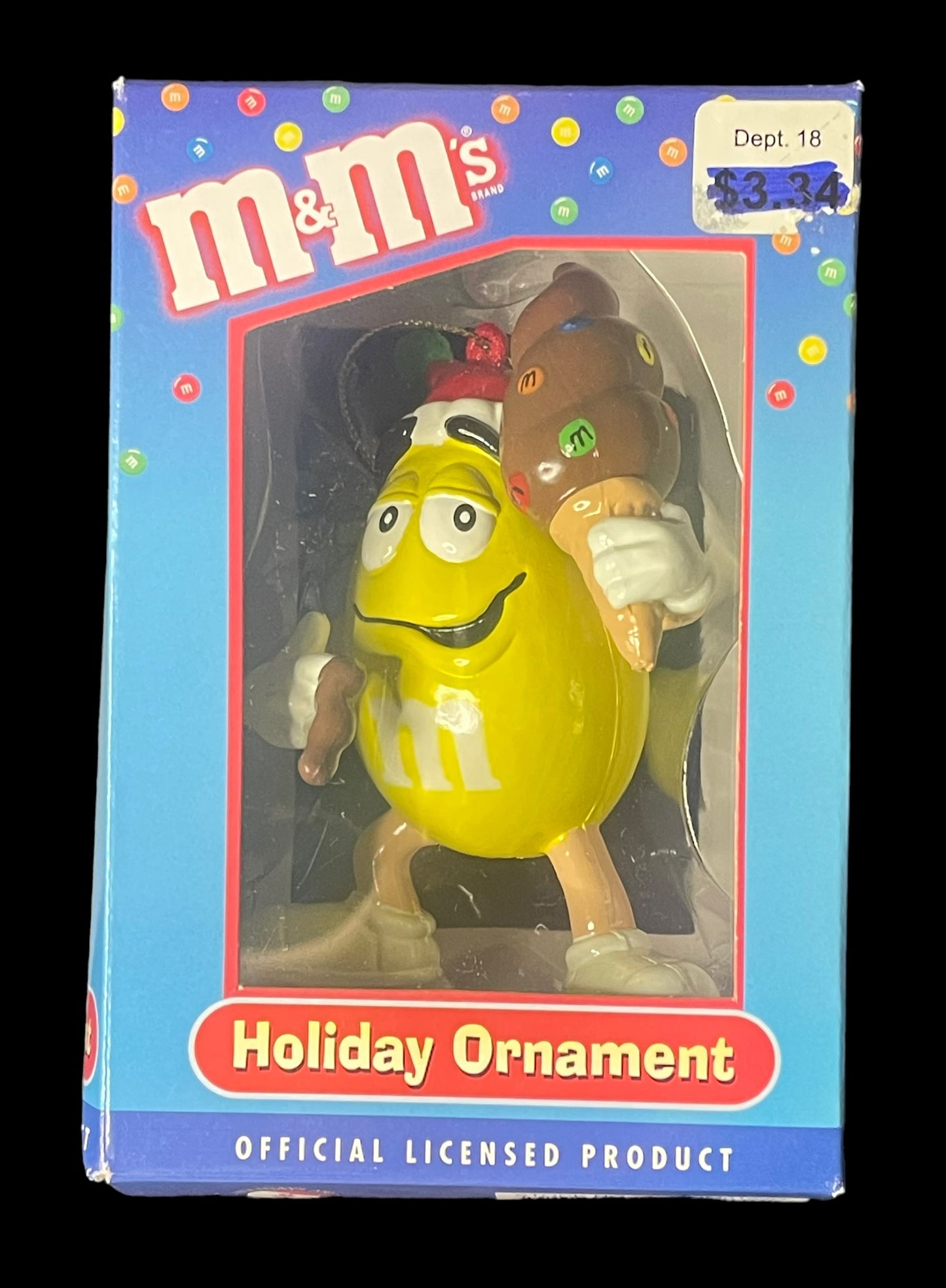 Kurt Adler Yellow M&M Christmas Holiday Ornament