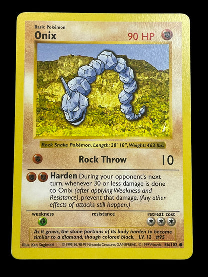 Onix Shadowless #56 Pokemon Base Set Graded NM MINT 8