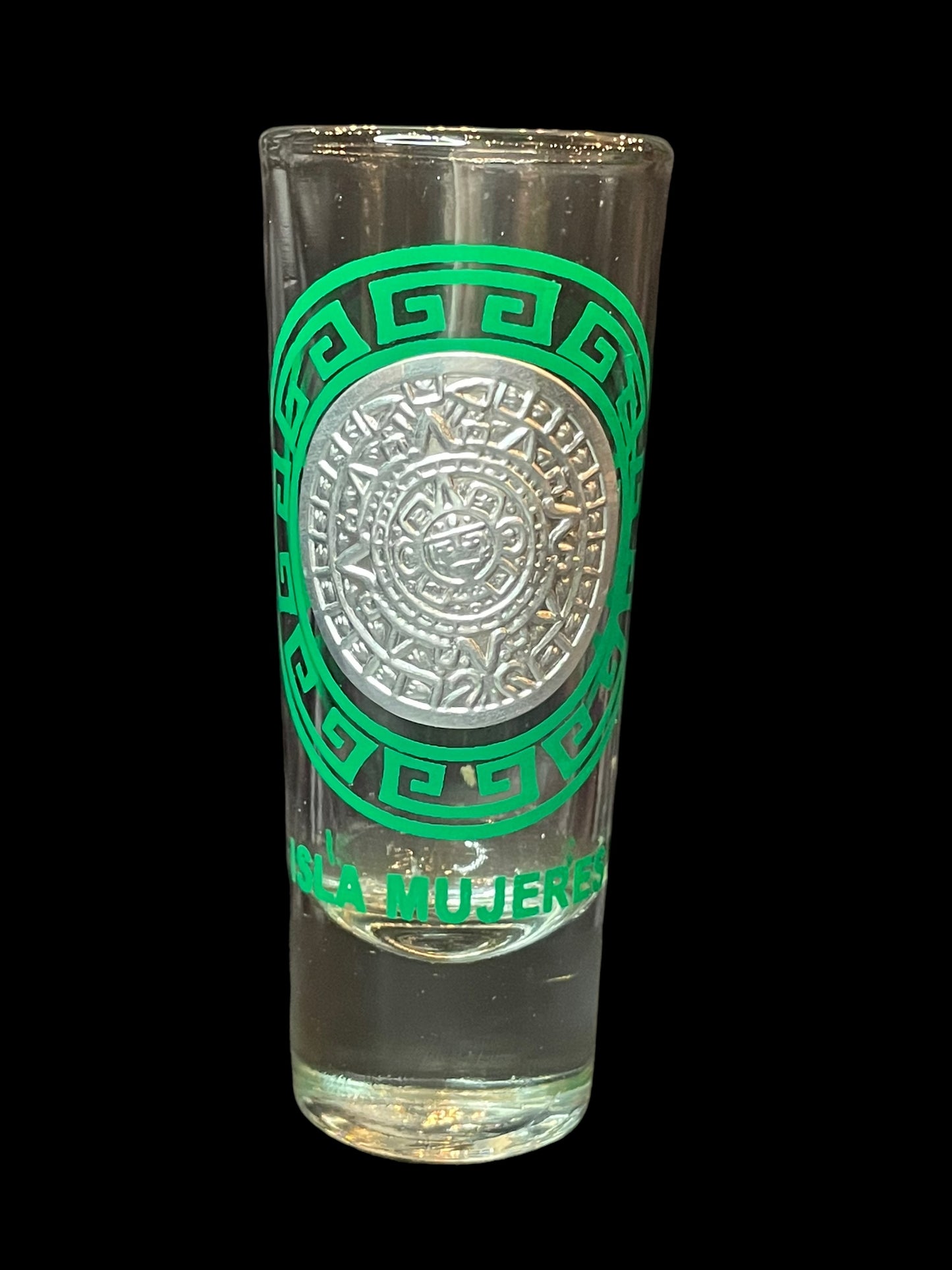 Isla Mujeres Silver Aztec Seal Tall Shot Glass