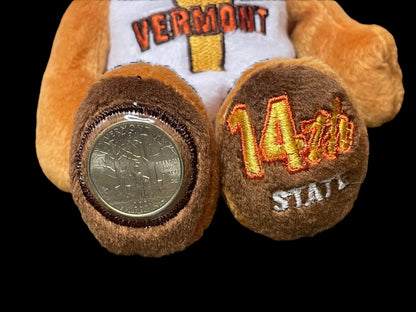 2001 Limited Treasures Vermont State Quarter Coin Bean Bear Plush