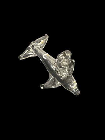 Vintage Mini Glass Crystal Dolphin Figurine Pendant