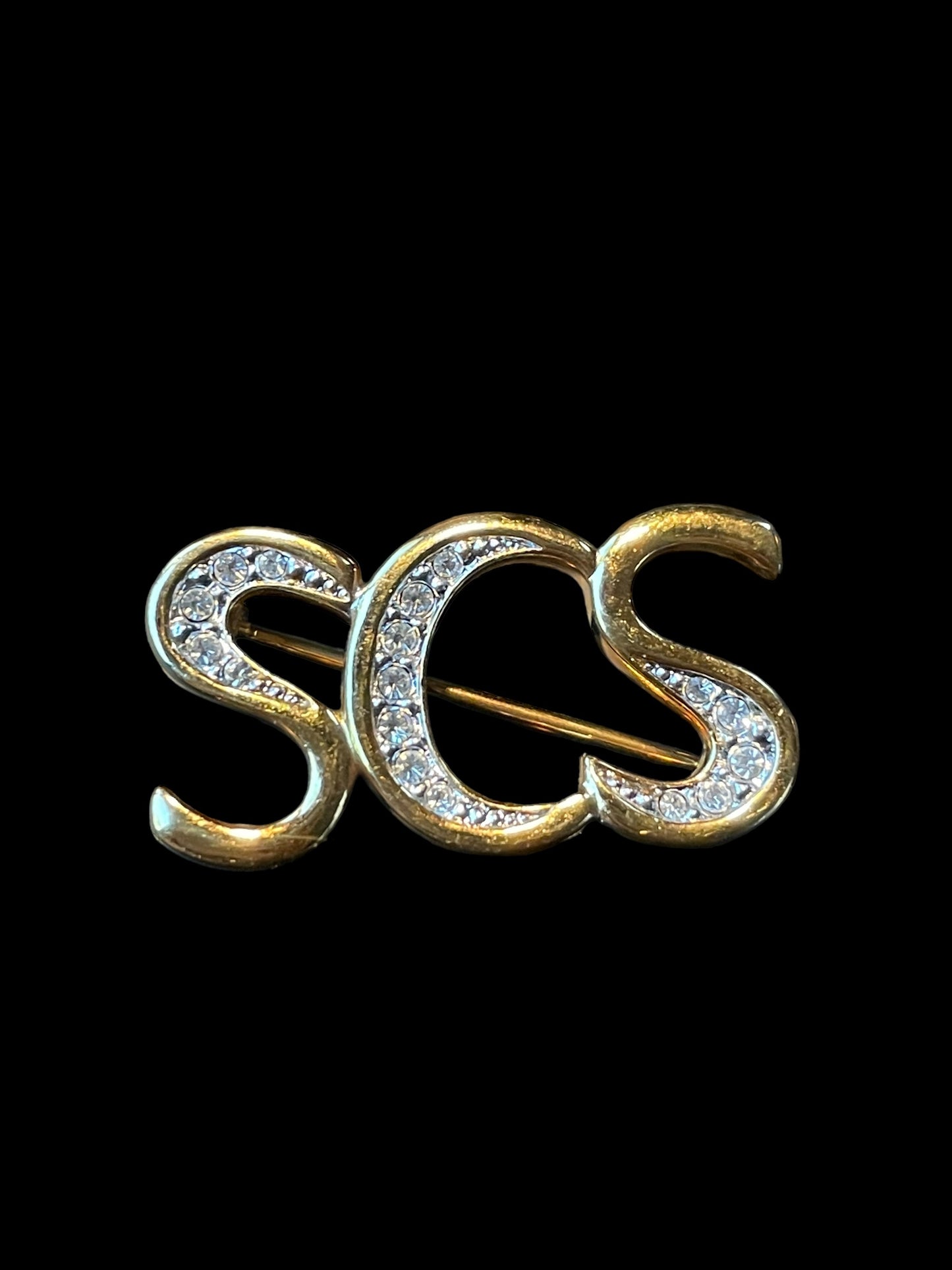 1991 Gold Tone Swarovski Collectors Society SCS Crystal Brooch Pin Retired