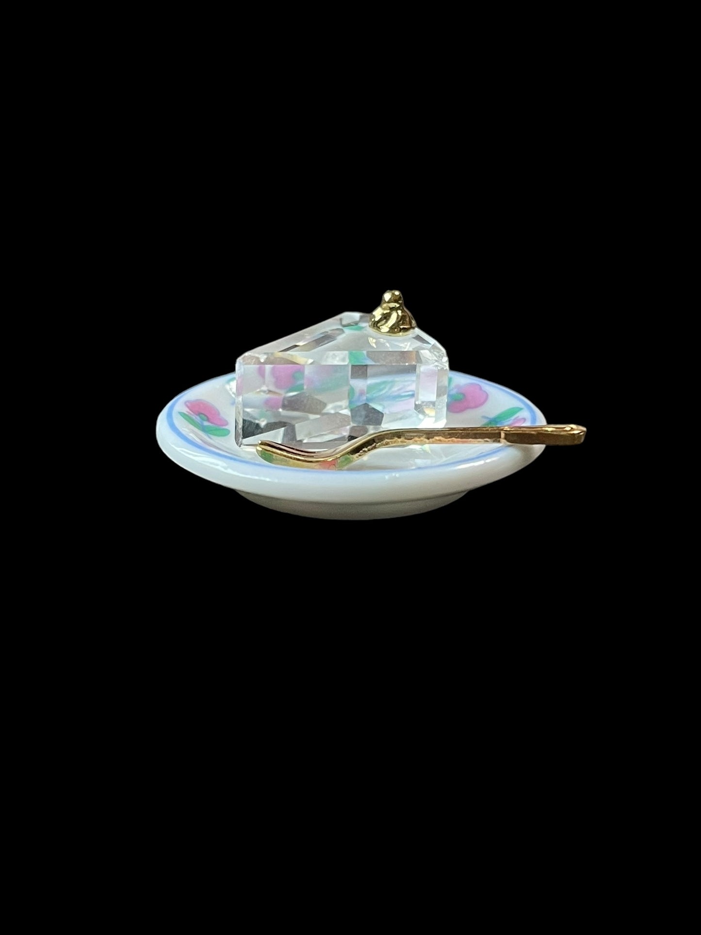 Swarovski Crystal Memories Mini Slice Cake, Plate and Fork