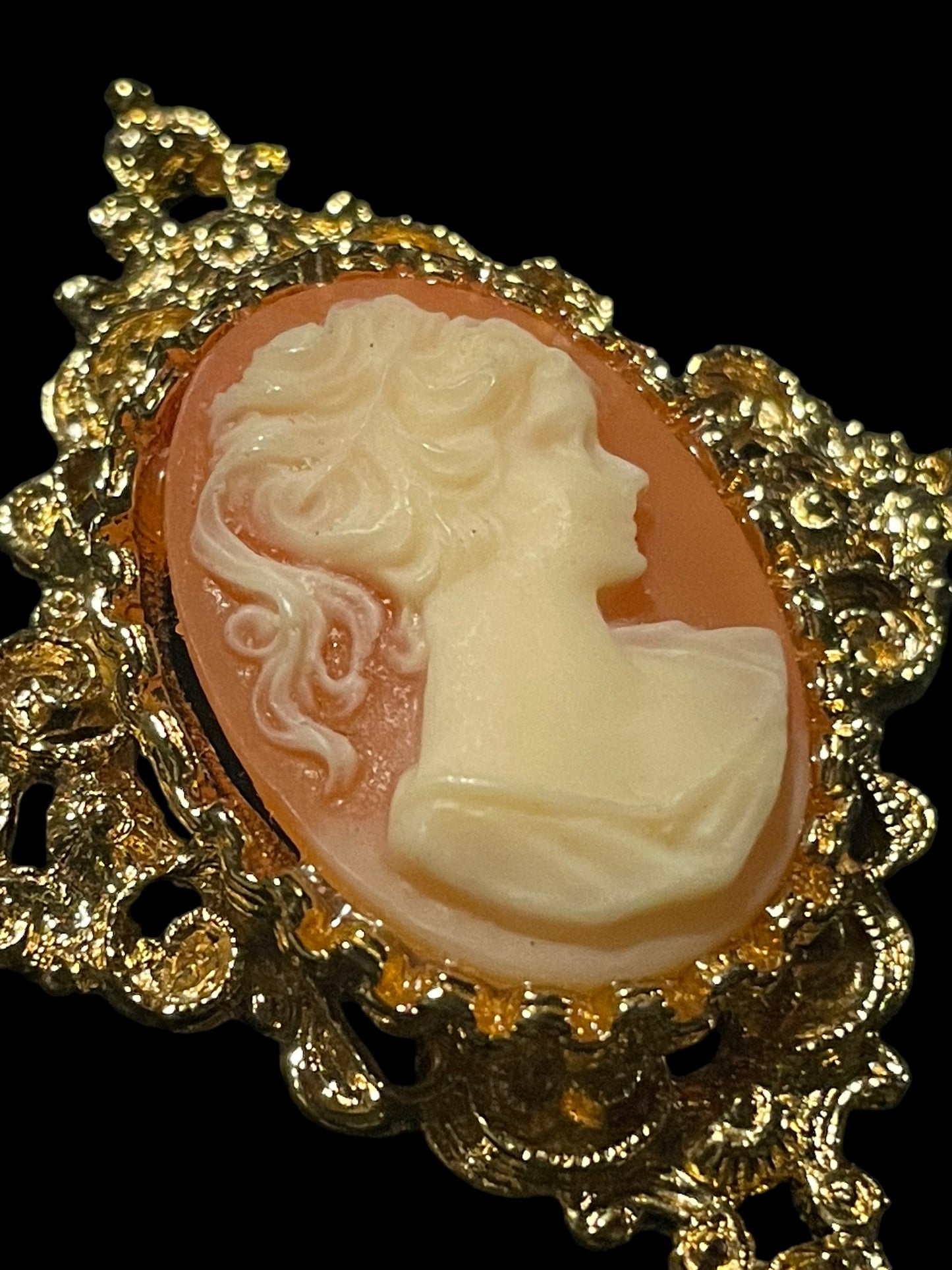 Vintage Gerry's Cameo Diamond Brooch Pin