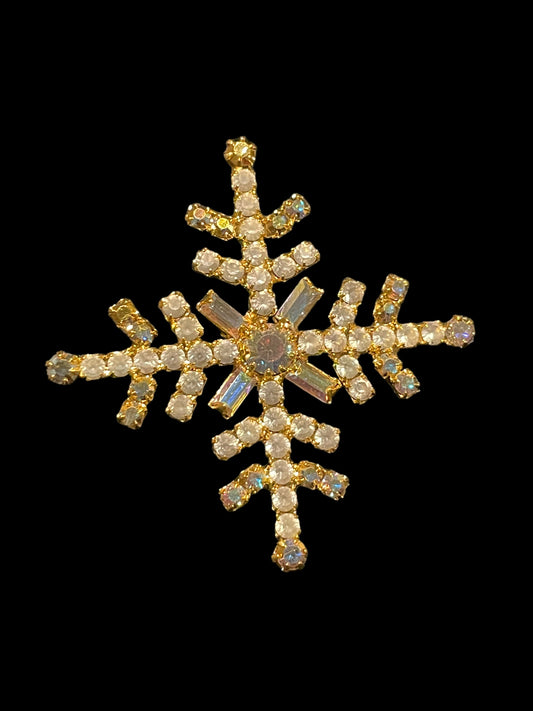 Snowflake Rhinestone Brooch