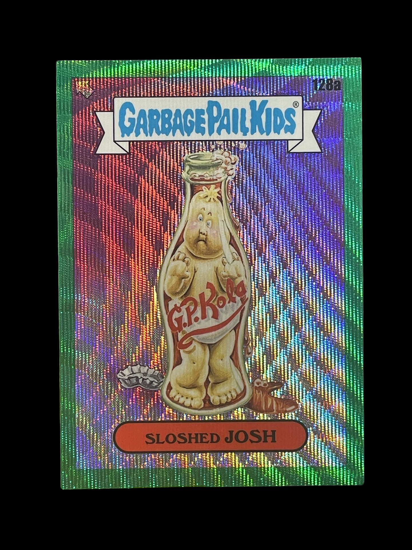 Garbage Pail Kids Sloshed Josh Green Wave Refractor #128a 153/299