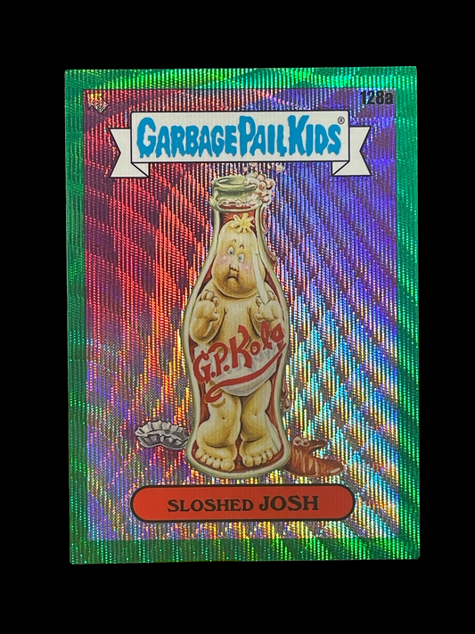 Garbage Pail Kids Sloshed Josh Green Wave Refractor #128a 153/299