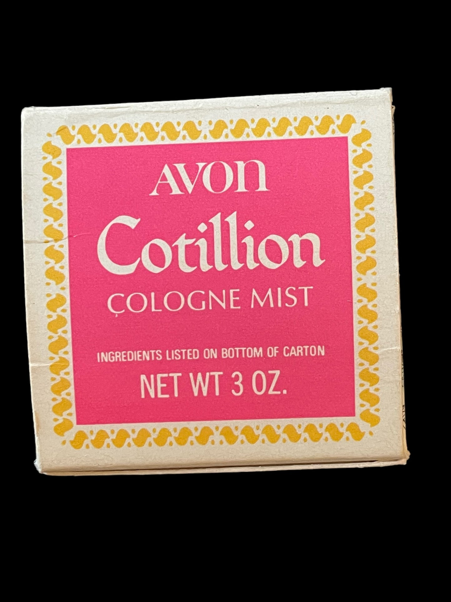 Avon Cotillion Cologne Mist 3oz Ice Skating Box Empty Bottle