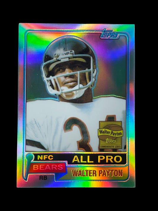 2001 Topps Chrome Walter Payton Commemorative 1981 Reprint Refractor #400 Graded MINT 9