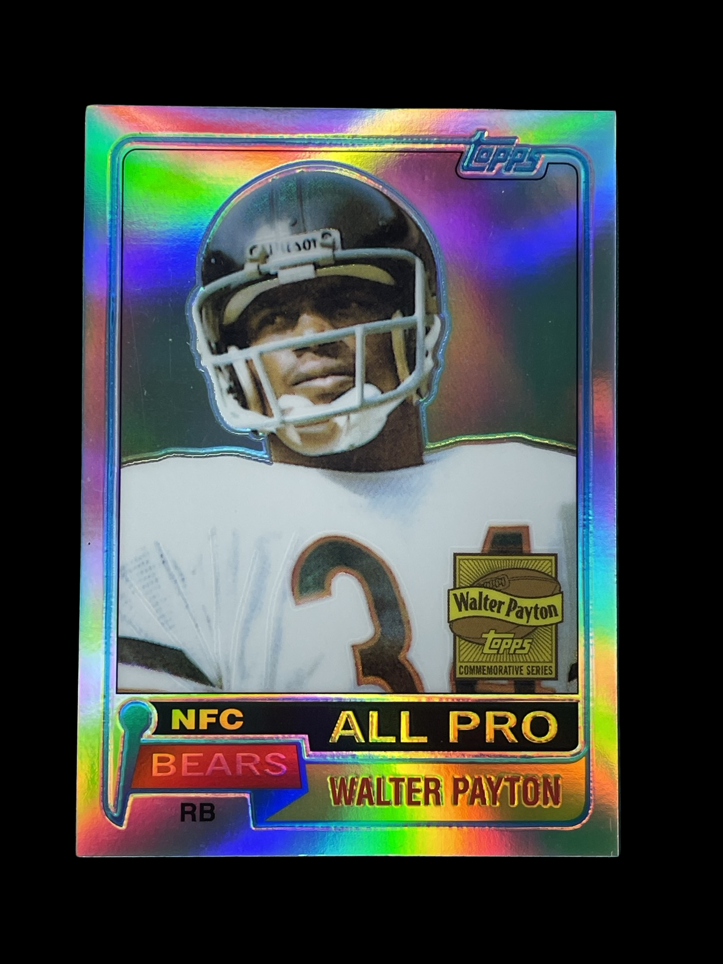 2001 Topps Chrome Walter Payton Commemorative 1981 Reprint Refractor #400 Graded MINT 9